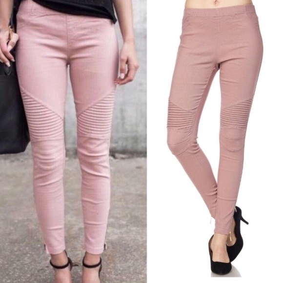 Moto leggings stretchy with zipper small/medium - Picture 3 of 3